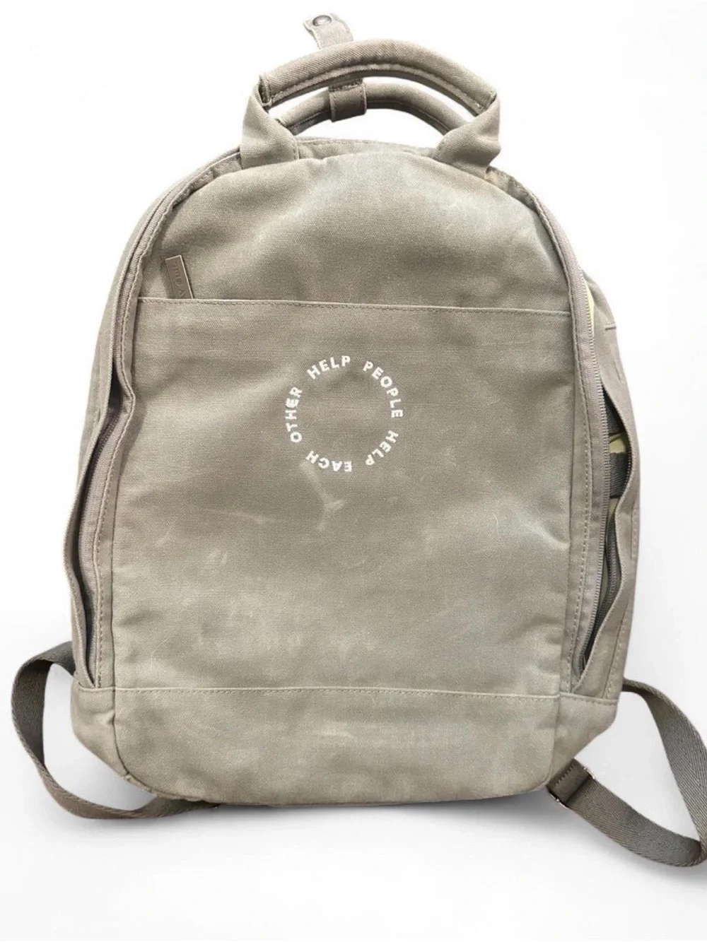 Day Owl olive green slim backpack